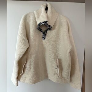 J.Crew Vintage Fleece, Sherpa, Cheetah neckline